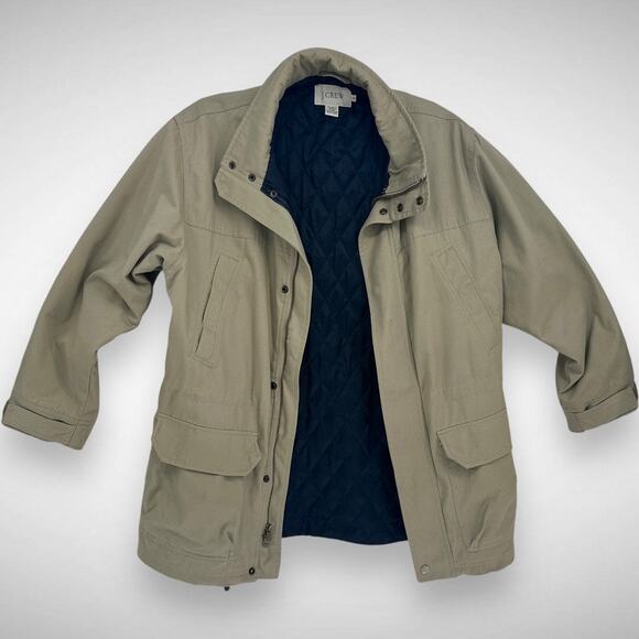 J. Crew Men's M Insulated Barn Jacket Khaki Tan Utility Workwear Chore Coat - Picture 3 of 11